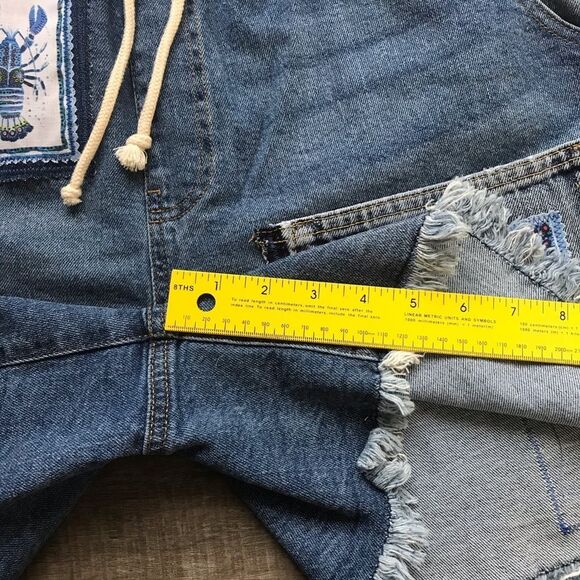 Upcycled NWT Celebrity Pink Paper-bag The Pepper Denim Shorts Sz XL OOAK - Picture 9 of 14